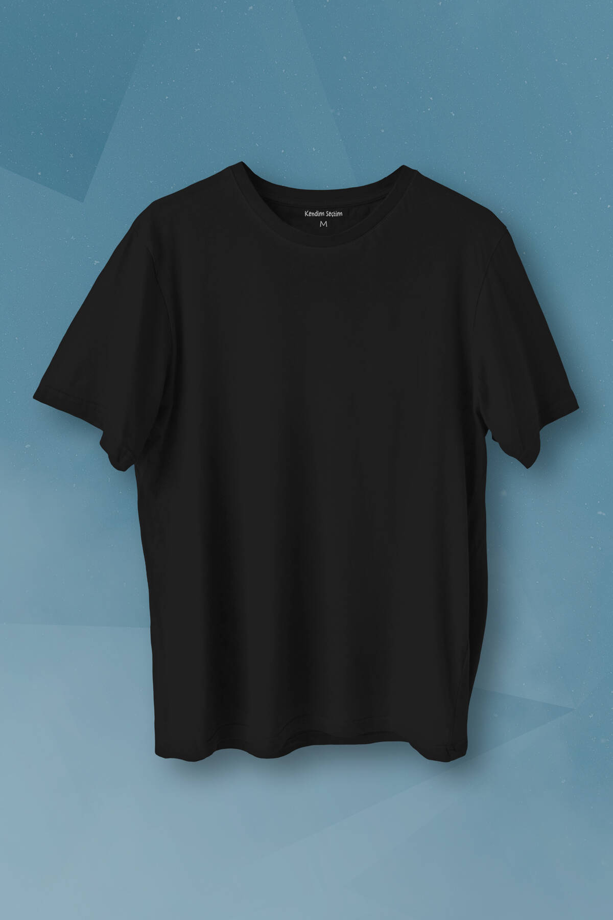 Siyah Basic Regular Fit T-shirt Unisex Düz Tişört - 1