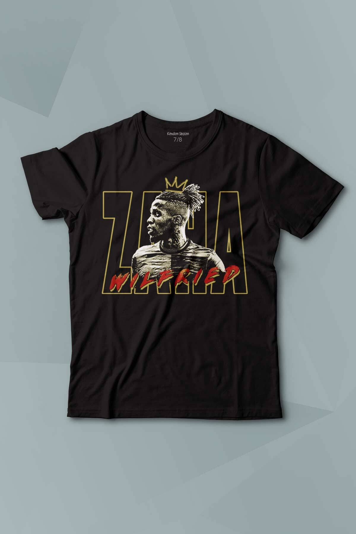 Siyah Çocuk Tişört Zaha Futbol Baskılı Kısa Kollu T-shirt