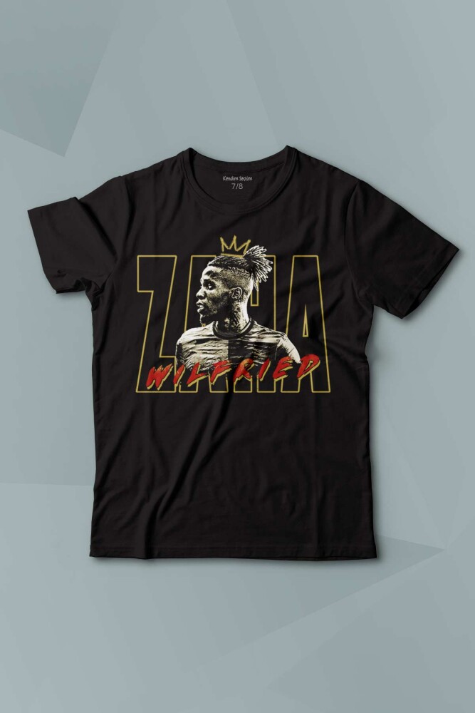 Siyah Çocuk Tişört Zaha Futbol Baskılı Kısa Kollu T-shirt - 1