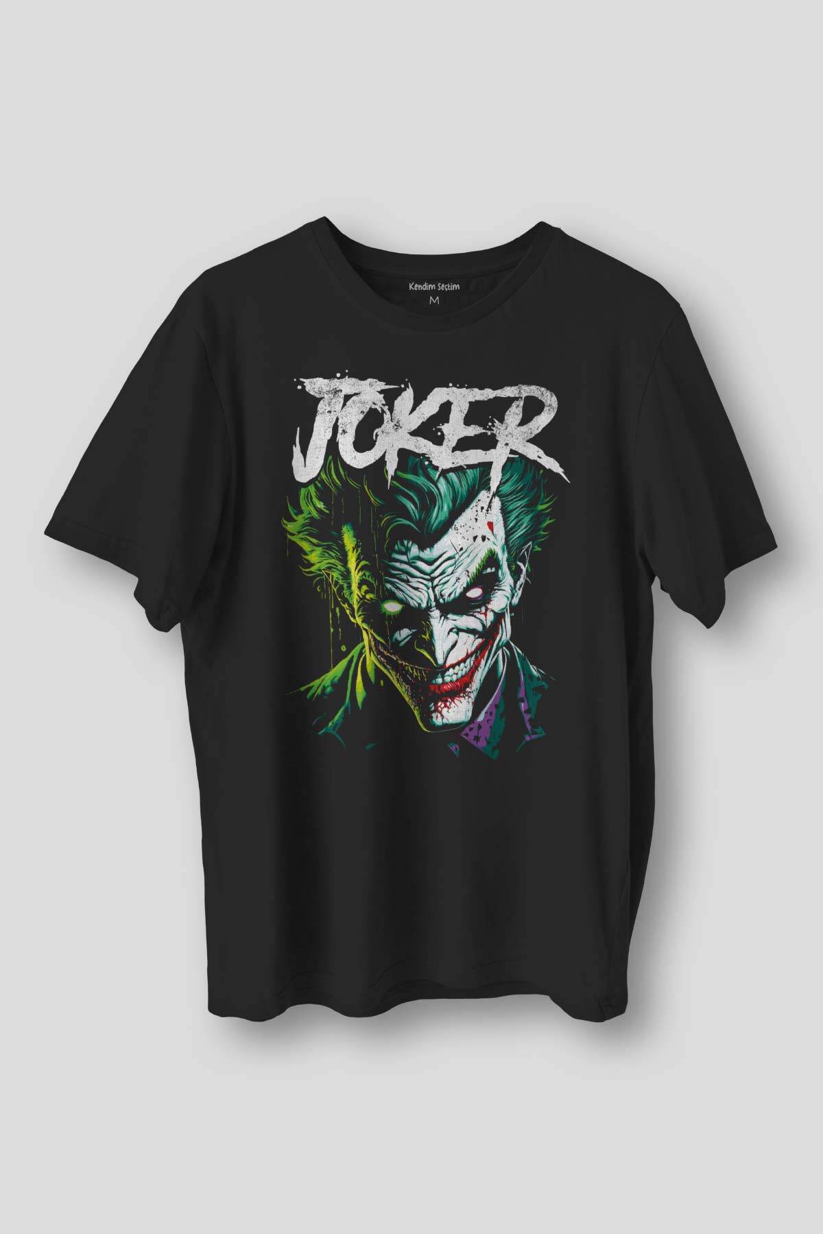 Siyah Joker Psikopat Gülüş Karanlık Joker Tişört Film Vintage Movie  Pamuklu Baskılı T-shirt