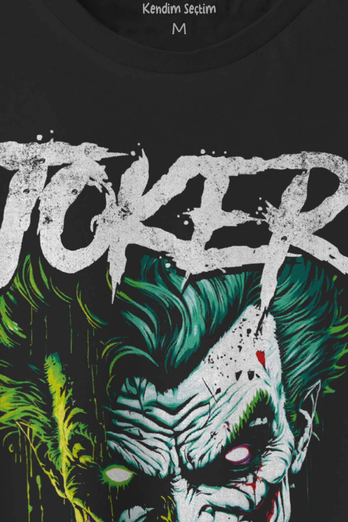 Siyah Joker Psikopat Gülüş Karanlık Joker Tişört Film Vintage Movie Pamuklu Baskılı T-shirt - 2