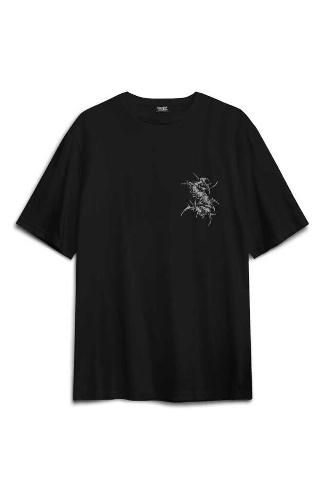 Siyah Oversize Tişört Sepultura Cavalera Metal Rock Music Brazil Sırt Ön Baskılı Unisex T-shirt (1)