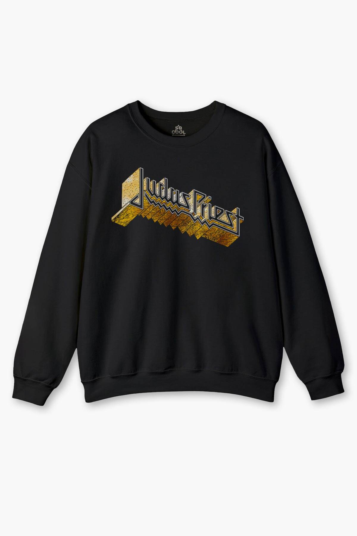 Siyah Sweat Judas Priest Heavy Metal Rock Painkiller Müzik Baskılı Sweatshirt - 1