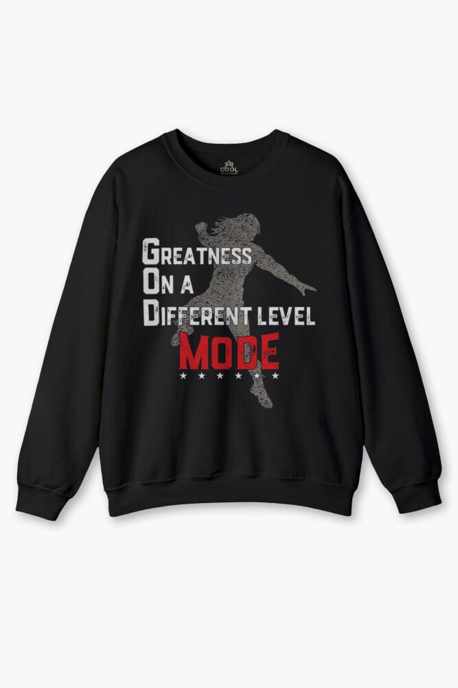 Siyah Sweatshirt God Mode Roman Reigns Amerikan Güreşi Spor Boks Sweet Baskılı Sweat - So Cool