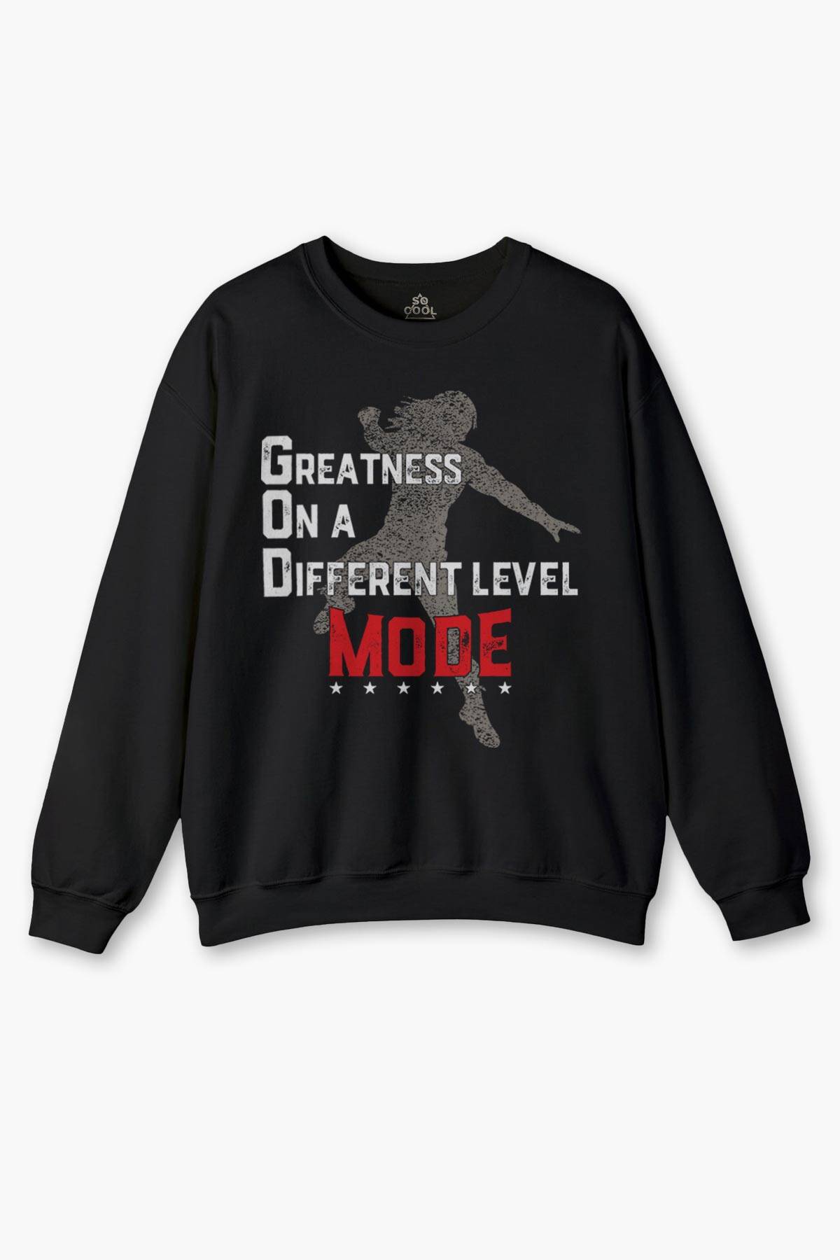 Siyah Sweatshirt God Mode Roman Reigns Amerikan Güreşi Spor Boks Sweet Baskılı Sweat - 1