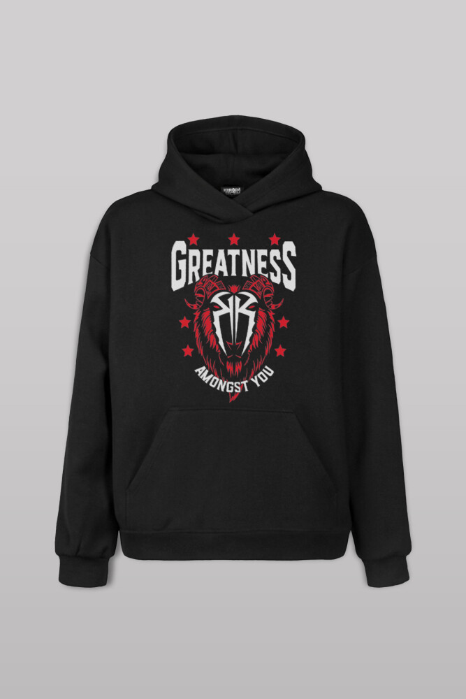 Siyah Sweatshirt Hoodie Greatness Roman Reigns Gym Spor Fitness Sweat Kapüşonlu - 1