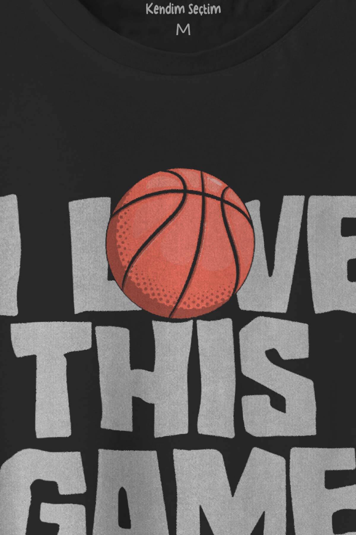 Siyah T-shirt Basketball I Love This Game Basketbol Spor Siyah Unisex Tişört - 2