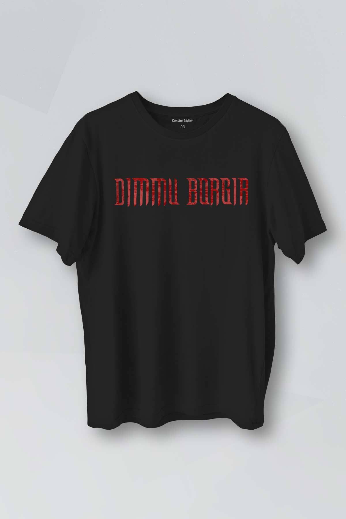 Siyah T-shirt Dimmu Borgir Senfonik Black Metal Darkness Baskılı Unisex Tişört - 1