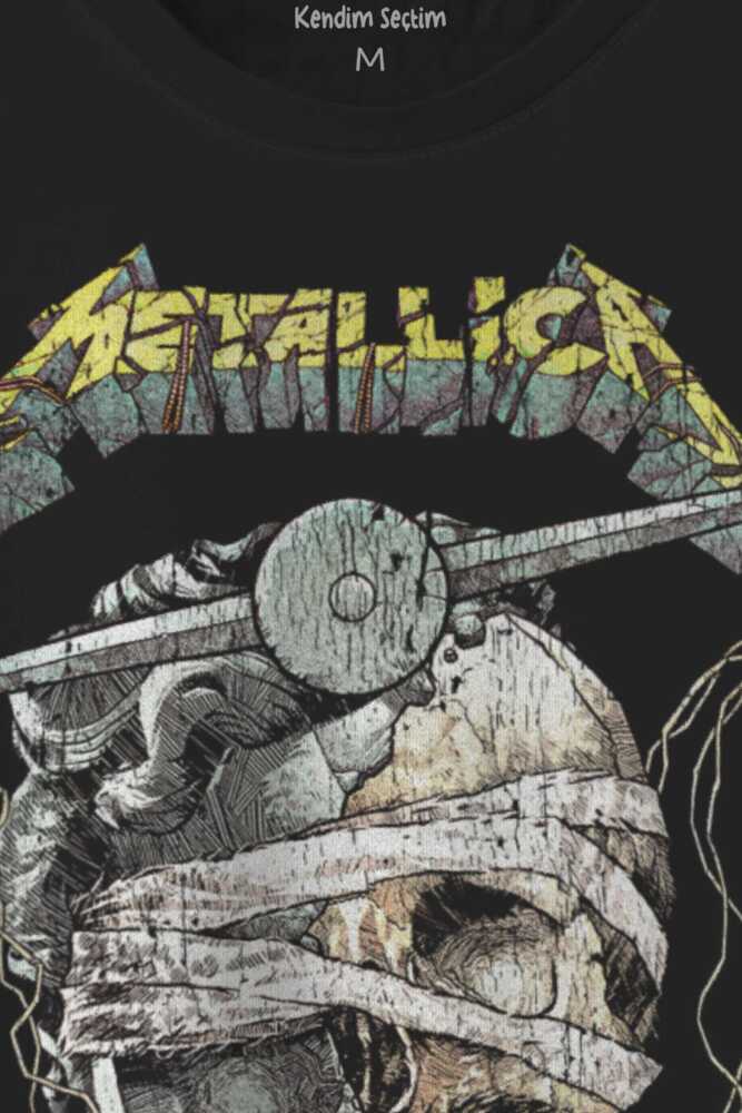 Siyah T-shirt Metallica And Justice for All Rock Metal Music Baskılı Tişört (1)