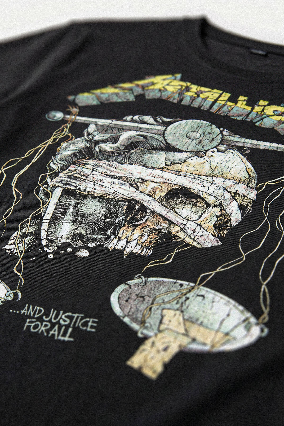 Siyah T-shirt Metallica And Justice for All Rock Metal Music Baskılı Tişört - 2