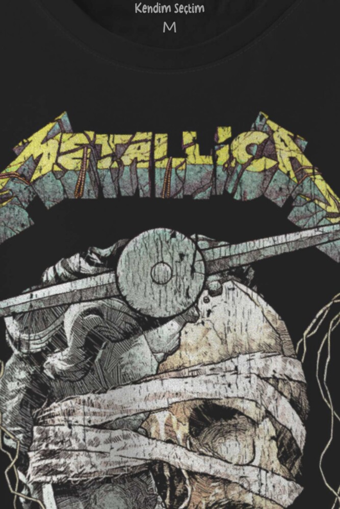 Siyah T-shirt Metallica And Justice for All Rock Metal Music Baskılı Tişört - 2