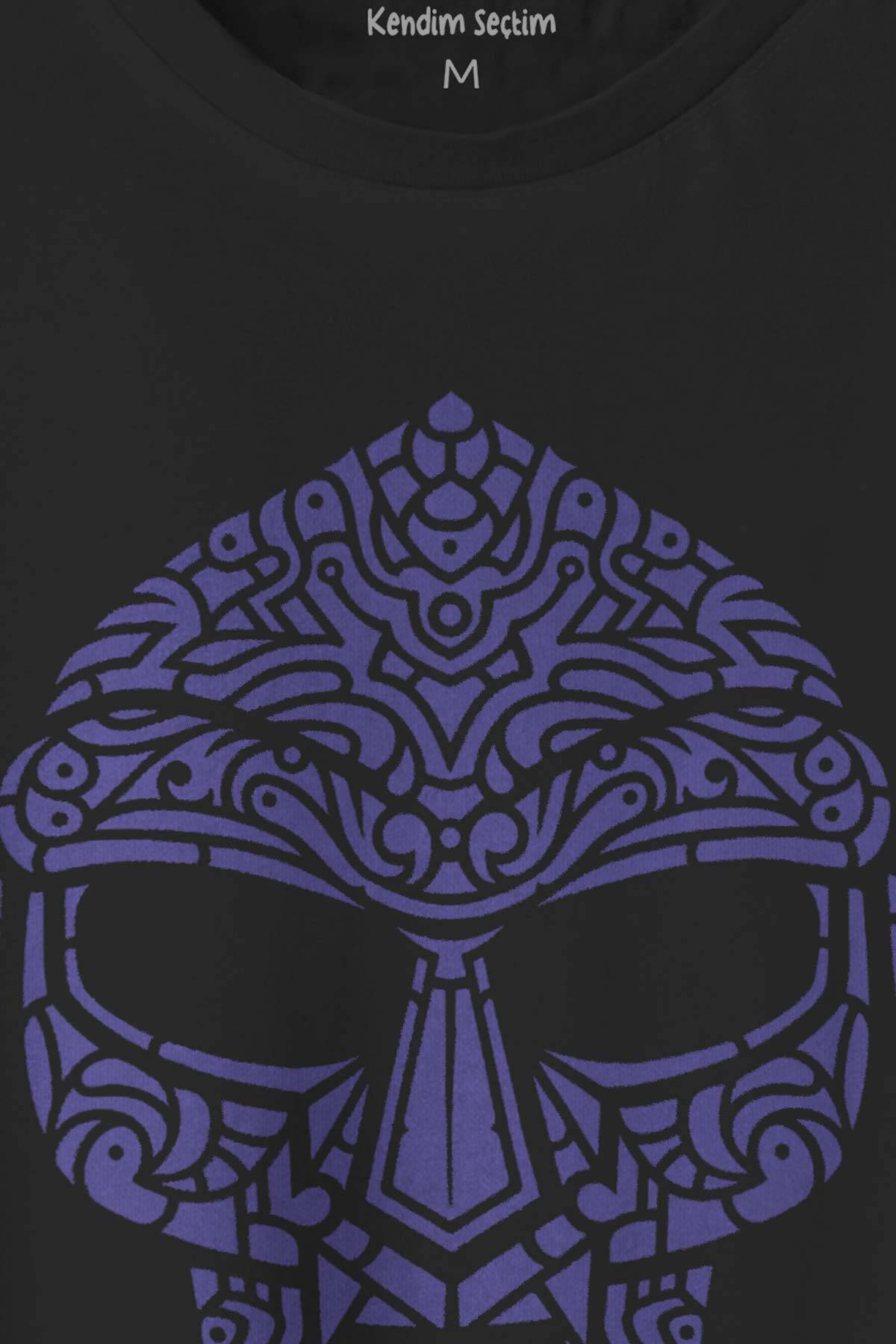 Siyah T-shirt Mf Doom Hip Hop Rap Oldschool Baskılı Tişört - 2