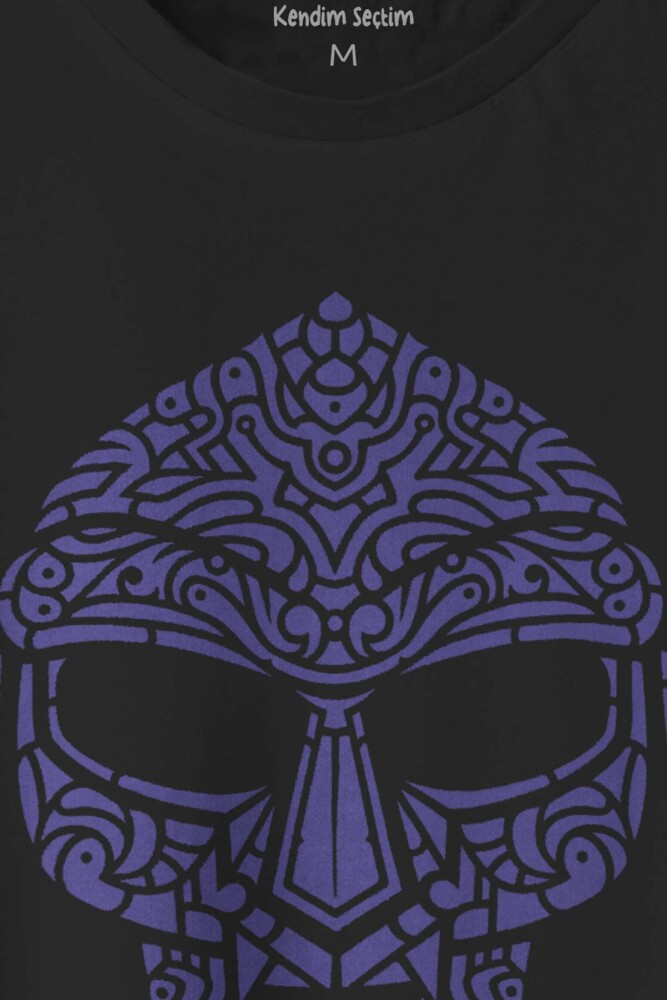 Siyah T-shirt Mf Doom Hip Hop Rap Oldschool Baskılı Tişört - 2