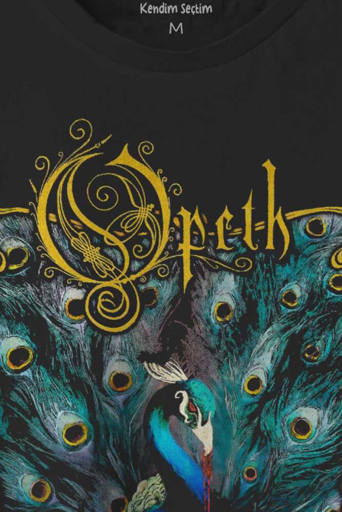 Siyah T-shirt Opeth Metal Music Baskılı Regular Fit Tişört (1)
