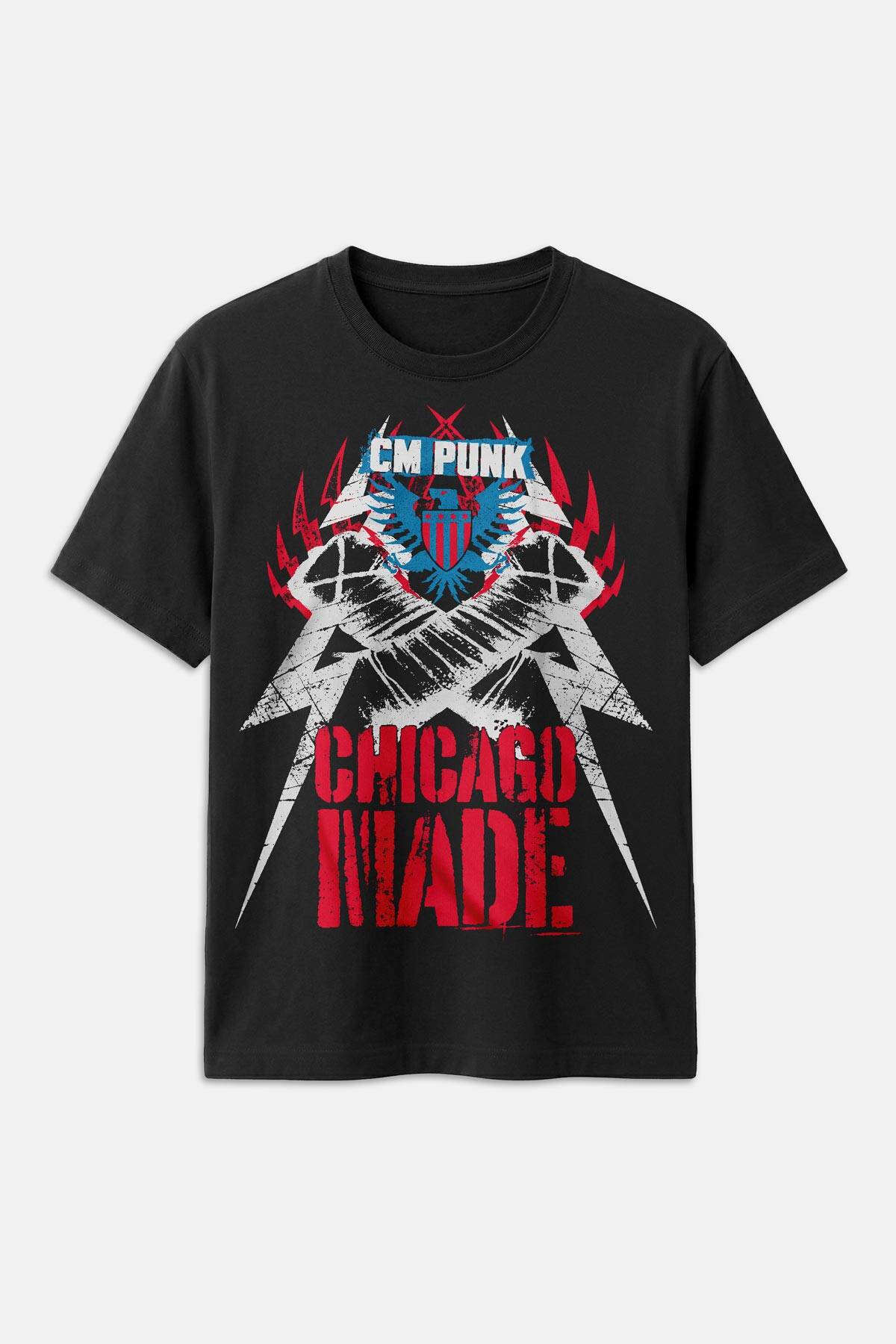 Siyah Tişört CM Punk Best In The World Spor Gym Dövüş Boks Chicago Baskılı Regular T-shirt (1)