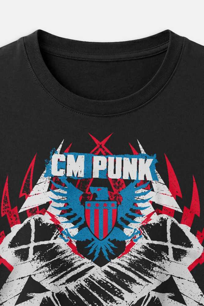 Siyah Tişört CM Punk Best In The World Spor Gym Dövüş Boks Chicago Baskılı Regular T-shirt - 4