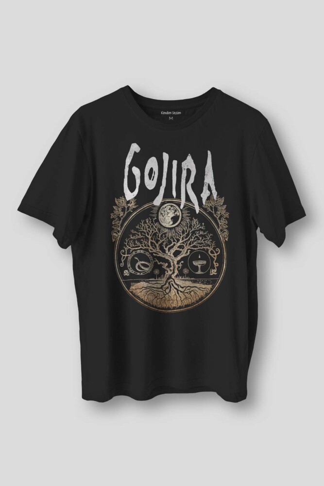 Siyah Tişört Gojira Metal Music Gitar Guitar Rock Müzik Baskılı Unisex T-shirt