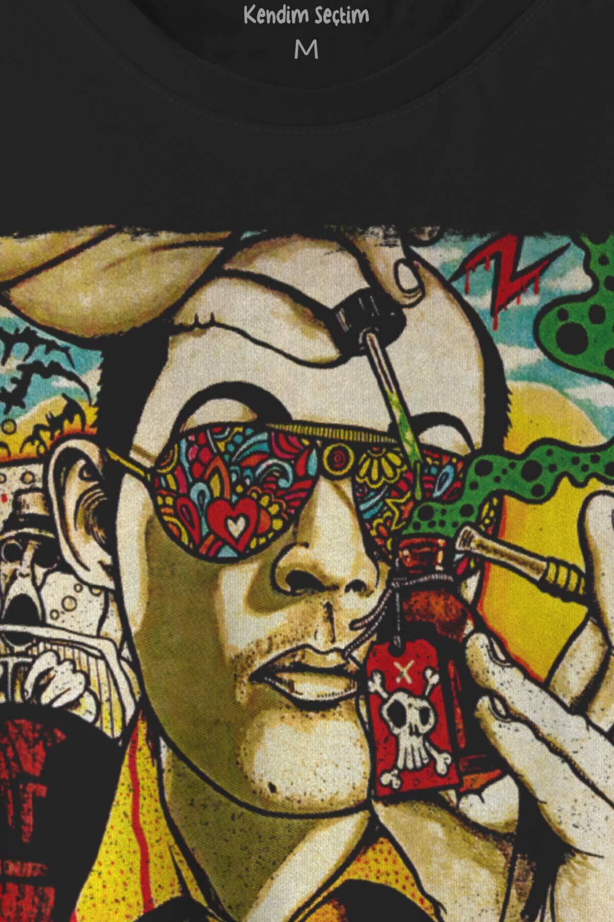 Siyah Tişört Let's Get Weird Renkli Tasarım Baskılı Unisex T-shirt (1)