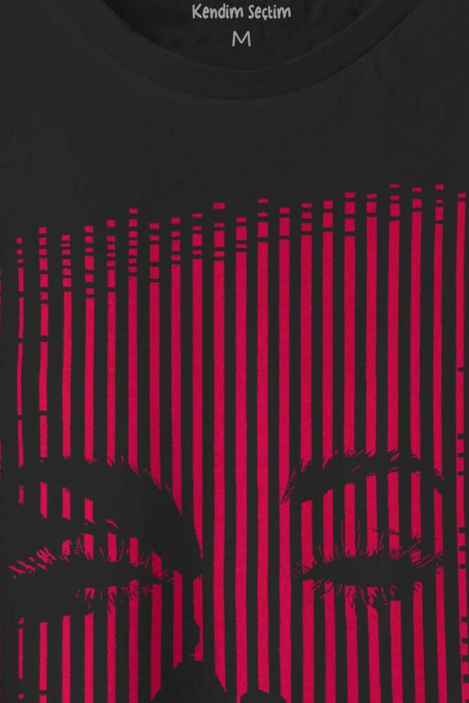 Siyah Tişört Marilyn Monroe Siluet Kısa Kollu Bisiklet Yaka Unisex T-shirt - 2