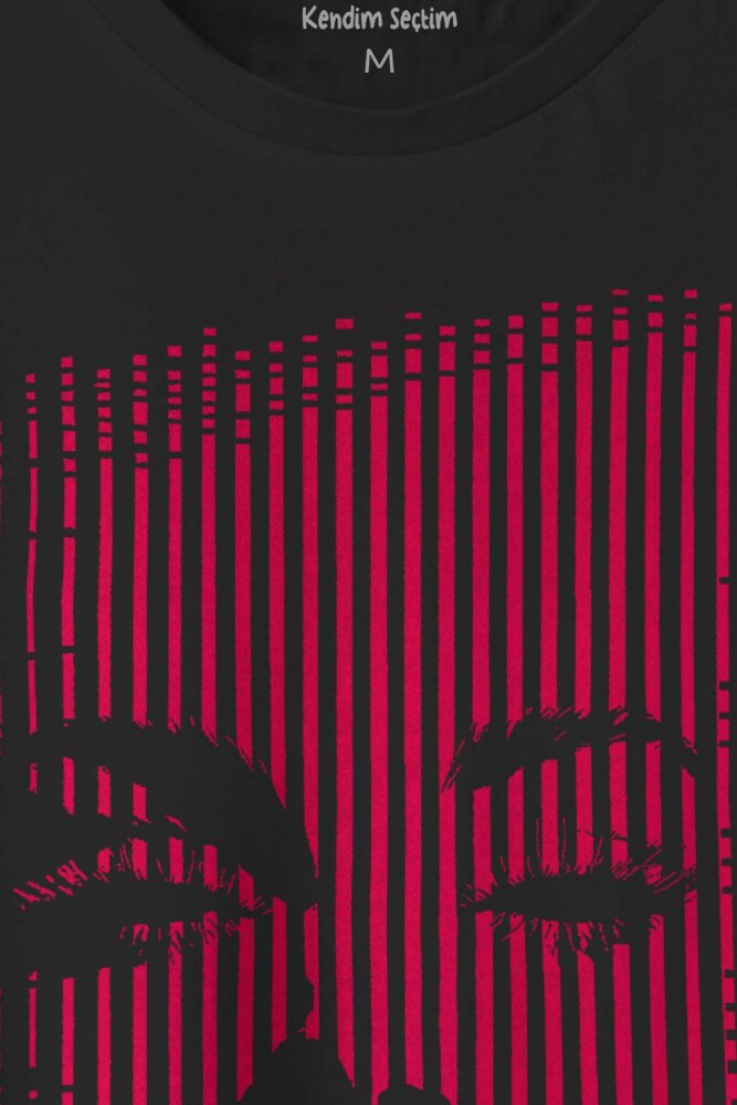 Siyah Tişört Marilyn Monroe Siluet Kısa Kollu Bisiklet Yaka Unisex T-shirt - 2