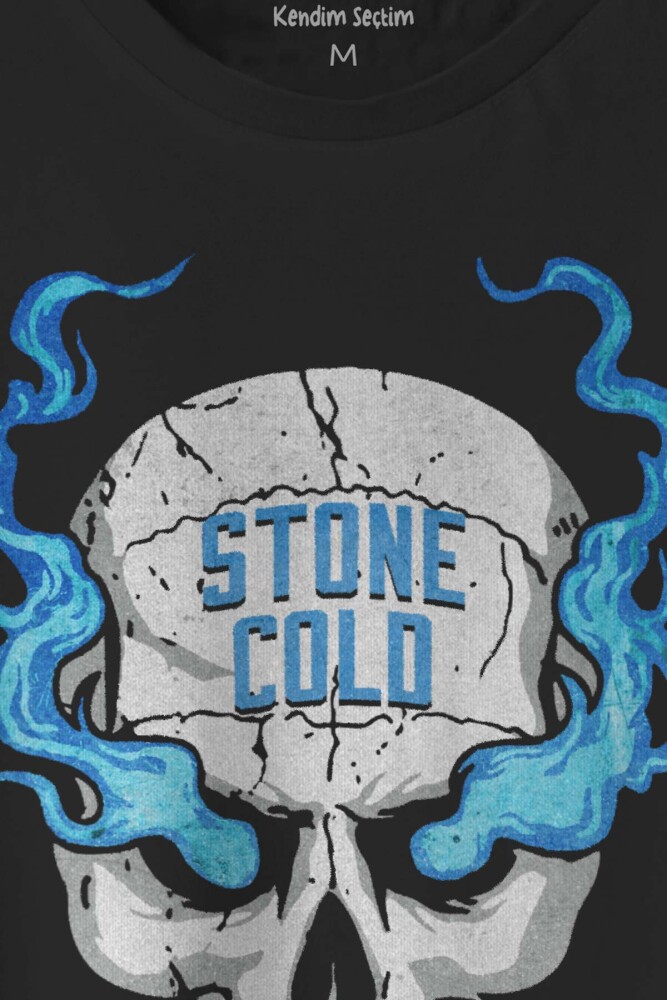 Siyah Tişört Stone Cold Wwe Fight Gym Spor Dövüş Baskılı Erkek T-shirt Kısa Kollu (1)