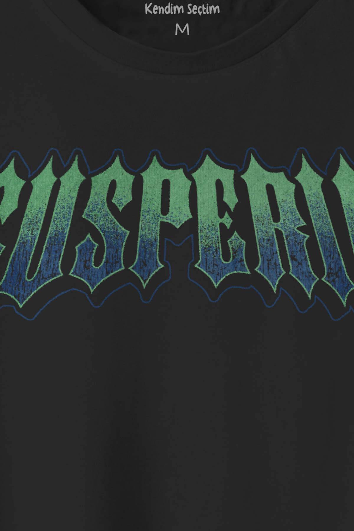 Siyah Tişört Susperia Typography Gothic Y2K Metal Music Gotik Baskılı Unisex T-shirt - 2
