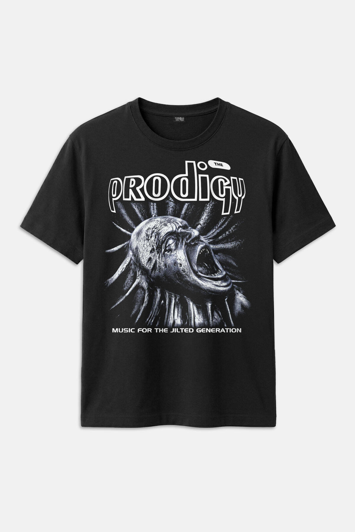 Siyah Tişört The Prodigy Electronic Punk Rave Techno Music EDM Basklı Unisex Regular