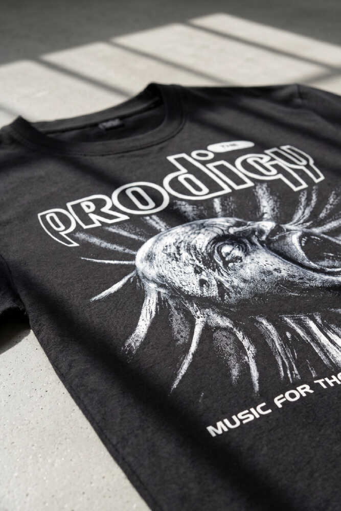Siyah Tişört The Prodigy Electronic Punk Rave Techno Music EDM Basklı Unisex Regular - 2