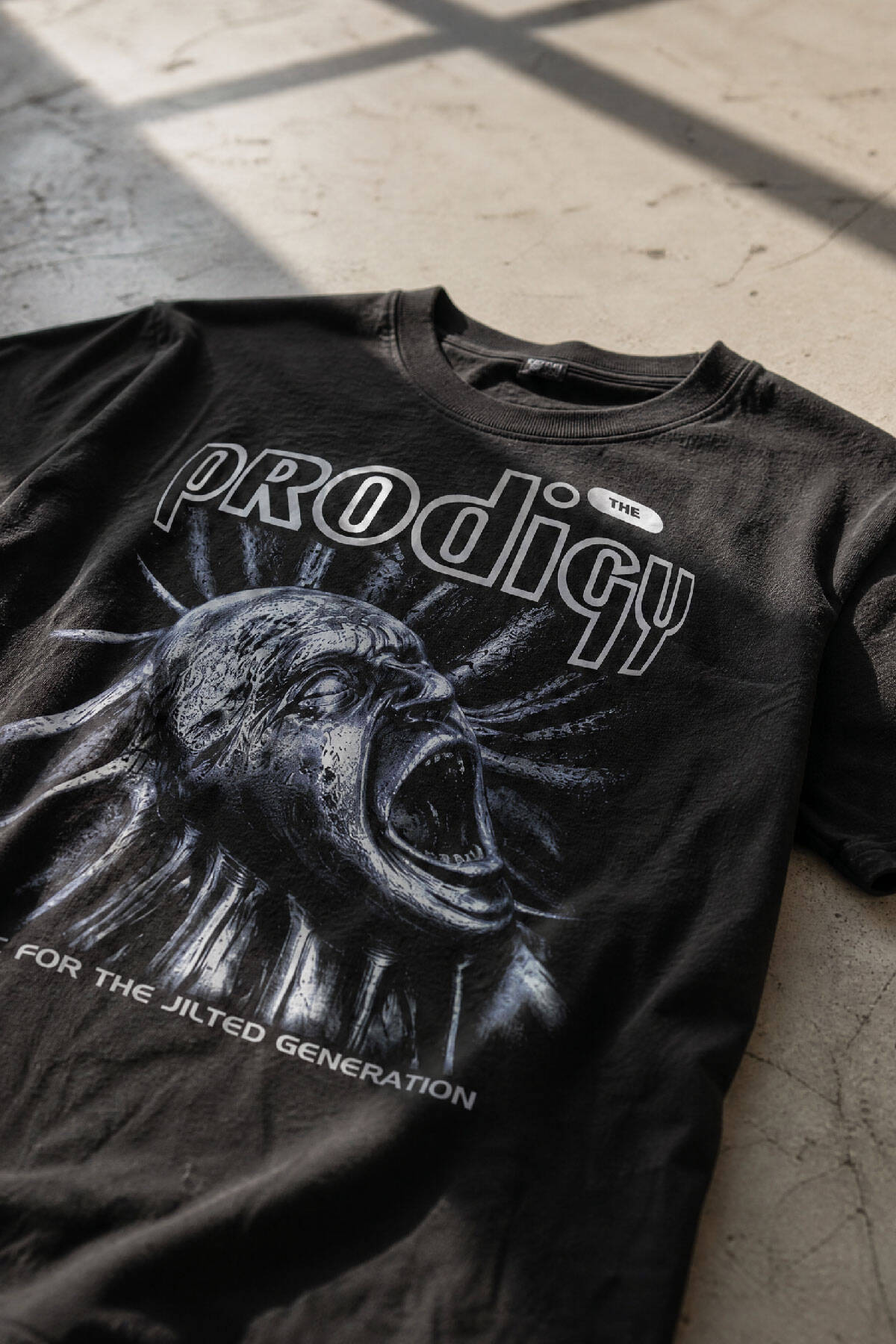 Siyah Tişört The Prodigy Electronic Punk Rave Techno Music EDM Basklı Unisex Regular - 3