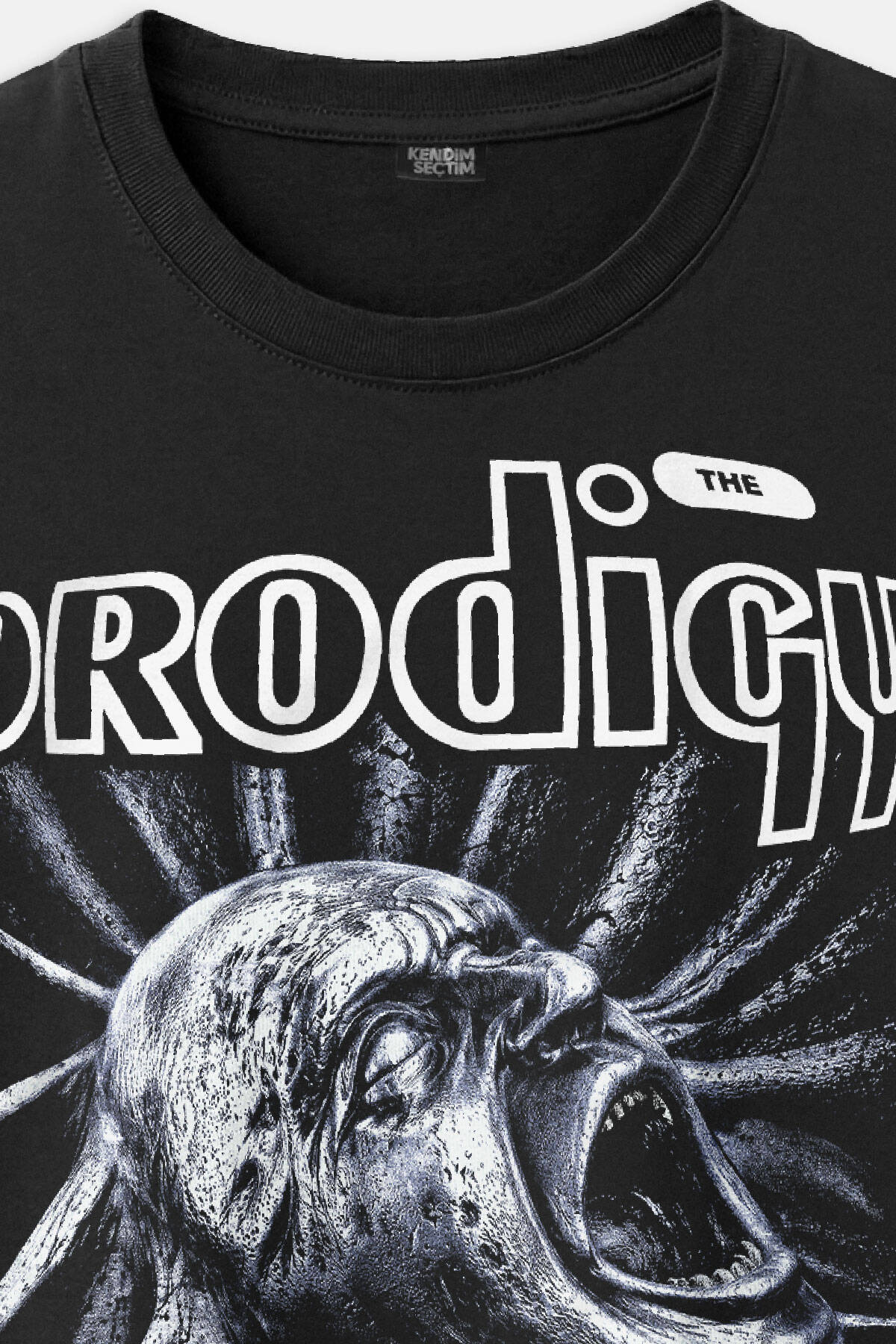 Siyah Tişört The Prodigy Electronic Punk Rave Techno Music EDM Basklı Unisex Regular - 4