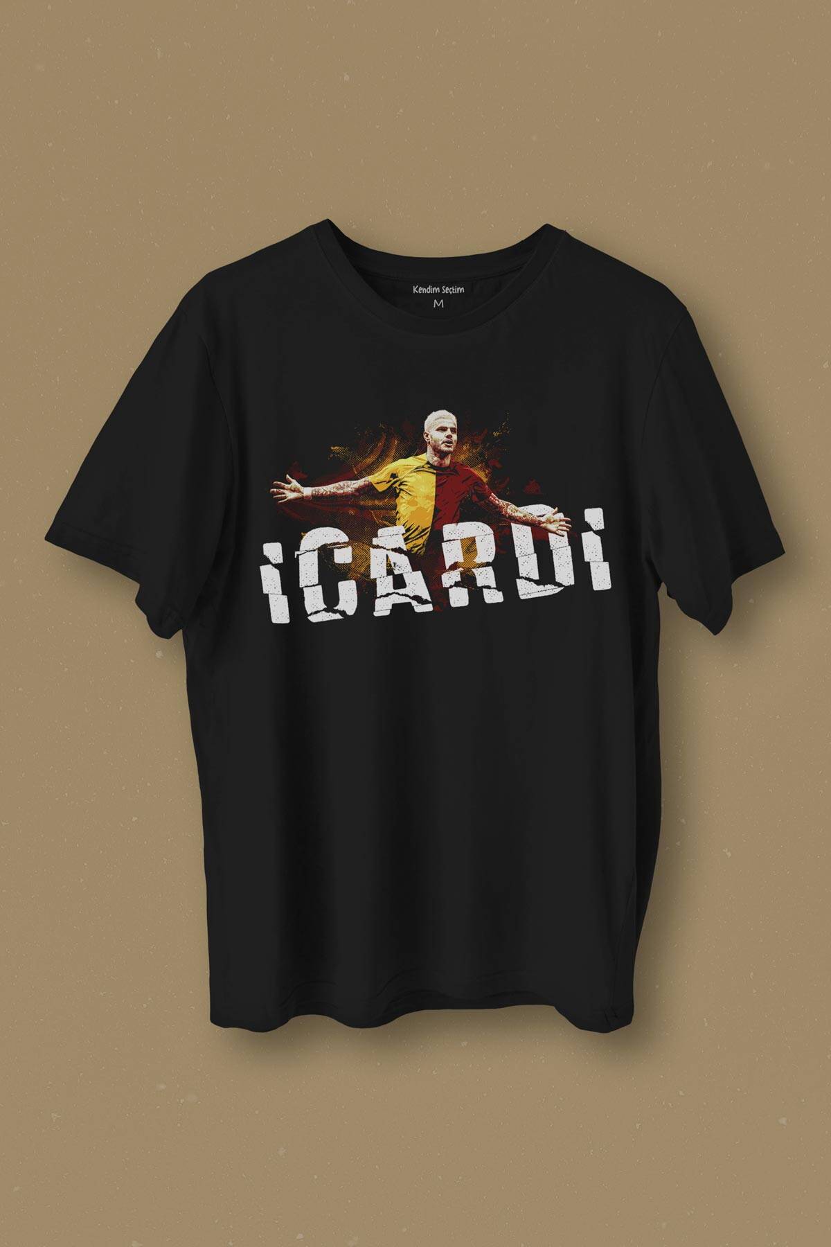 Siyah Unisex Icardi Kırmızı Mauro icardi Baskılı Tişört Unisex T-shirt - 1