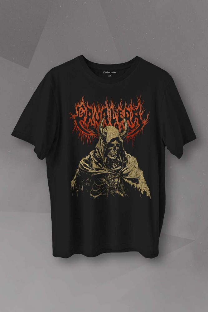 Siyah Unisex T-shirt Cavalera Metal Music Sepultra Guitar Drum Rock Sepultura Gitar Baskılı Tişört - 1