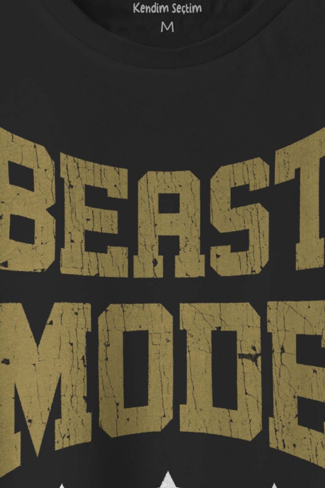 Siyah Unisex Tişört Beast Mode Gym Fitness Spor Animal Siyah T-shirt - 2