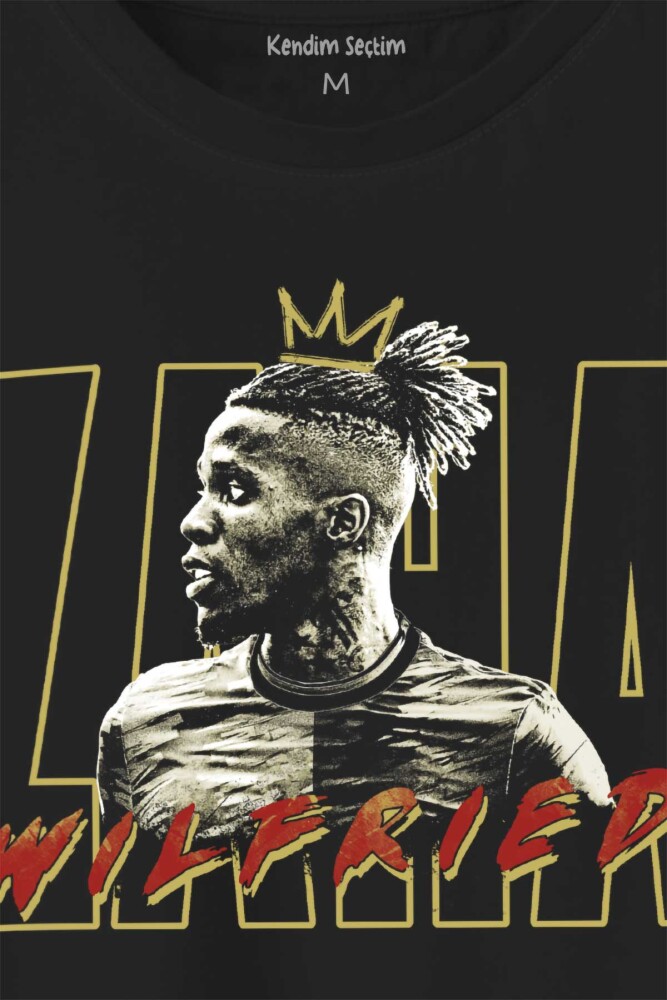Siyah Unisex Zaha Wilfried Futbol Kısa Kollu Baskılı Tişört Unisex T-shirt - 2