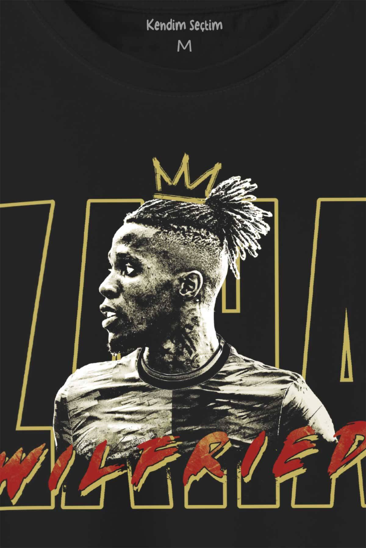 Siyah Unisex Zaha Wilfried Futbol Kısa Kollu Baskılı Tişört Unisex T-shirt (1)