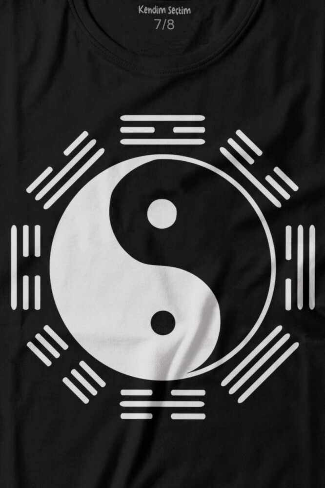 Siyah Ve Beyaz Ying Yang Pokemon Minimal Baskılı Tişört Çocuk T-shirt (1)