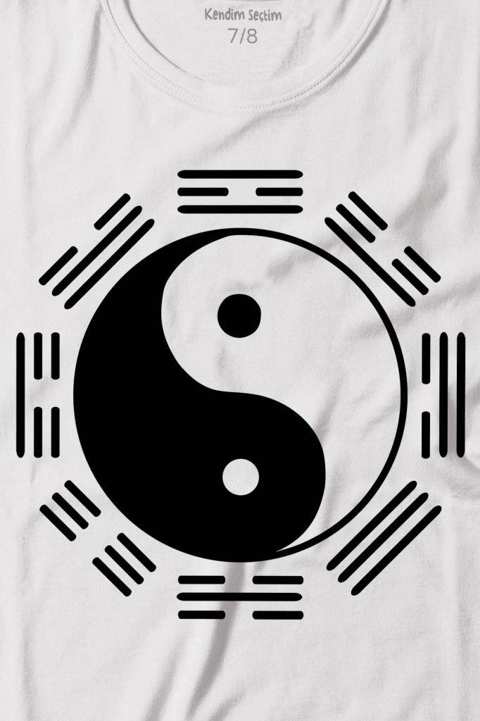 Siyah Ve Beyaz Ying Yang Pokemon Minimal Baskılı Tişört Çocuk T-shirt (1)