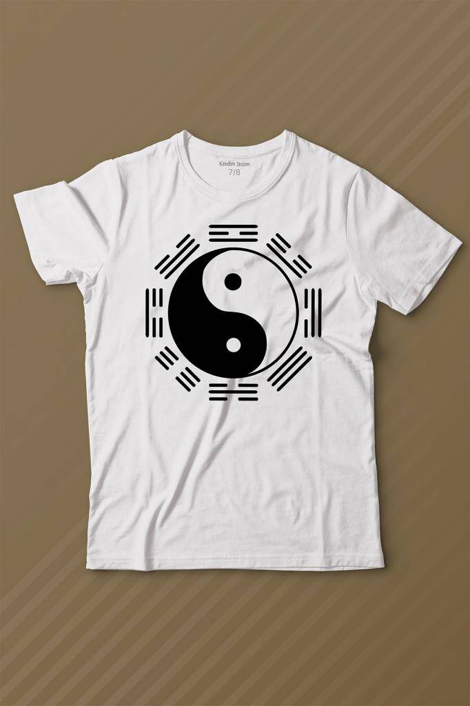 Siyah Ve Beyaz Ying Yang Pokemon Minimal Baskılı Tişört Çocuk T-shirt - 1