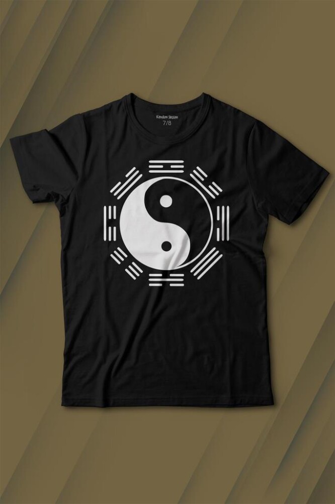 Siyah Ve Beyaz Ying Yang Pokemon Minimal Baskılı Tişört Çocuk T-shirt - KENDİM SEÇTİM