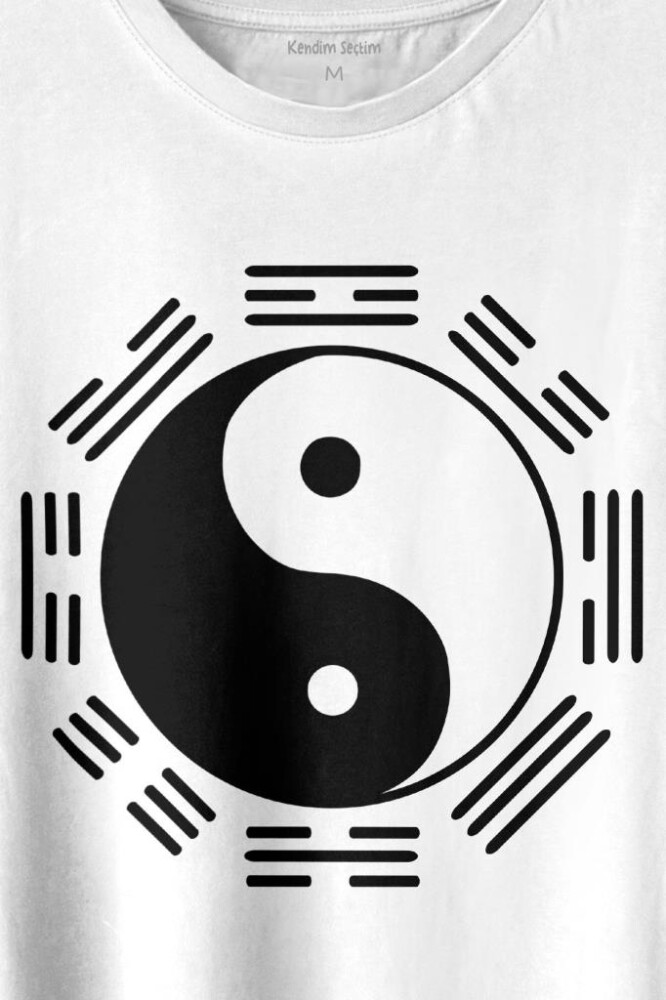 Siyah Ve Beyaz Ying Yang Pokemon Minimal Baskılı Tişört Unisex T-shirt (1)
