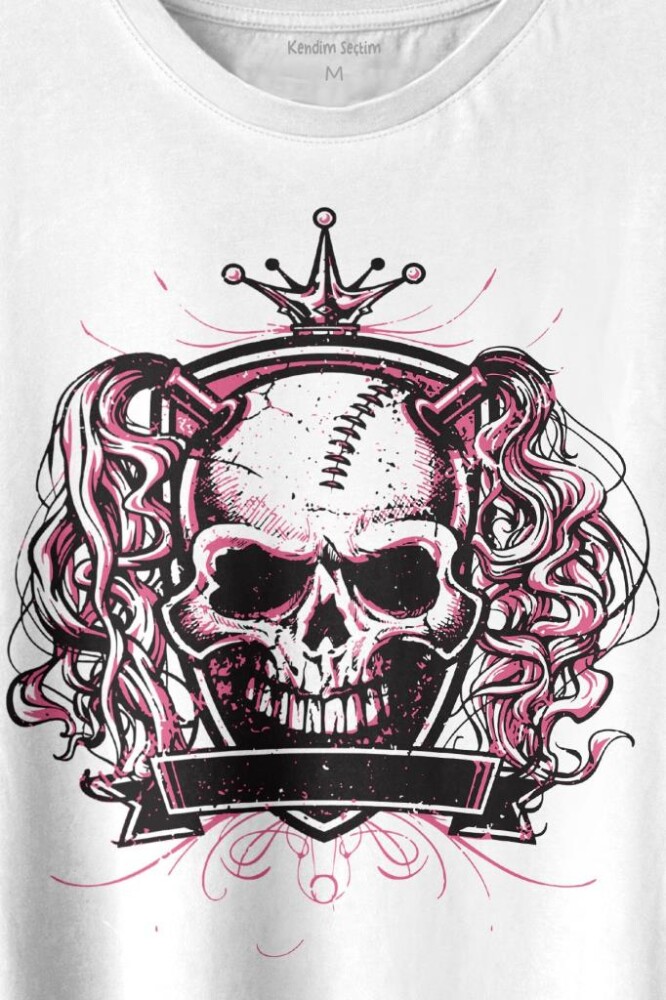Skul Pigtalis Kuru Kafa Acrest Baskılı Tişört Unisex T-shirt - 2
