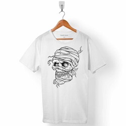 SKULL KORSAN KURU KAFA ROCK ZAFER İŞARETİ METALLICA ERKEK TİŞÖRT - 1