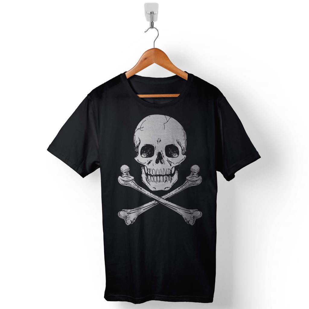 Skull Kuru Kafa İskelet Kemik Hayalet Baskılı Tişört Unisex T-Shirt - 1
