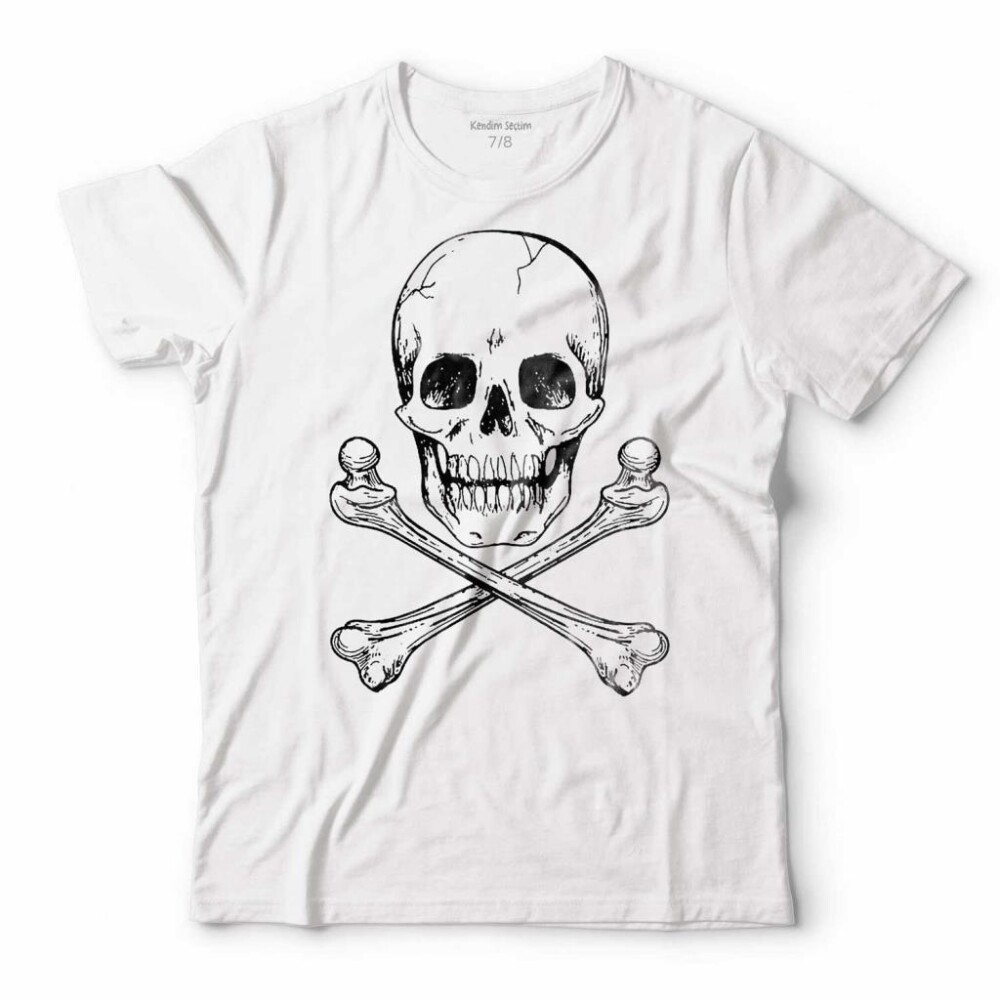 SKULL KURU KAFA İSKELET KEMİK HAYALET ÇOCUK TİŞÖRT - KENDİM SEÇTİM