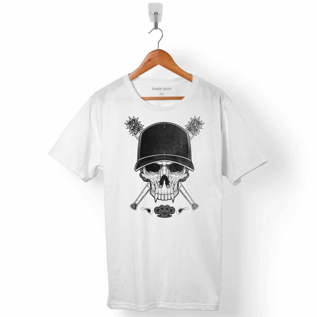 SKULL KURU KAFA TASI BEYZBOL HAYDAR SOPA ERKEK TİŞÖRT