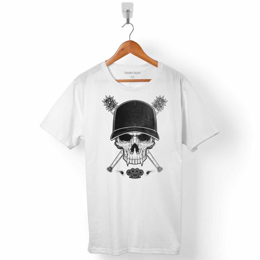 SKULL KURU KAFA TASI BEYZBOL HAYDAR SOPA ERKEK TİŞÖRT - KENDİM SEÇTİM