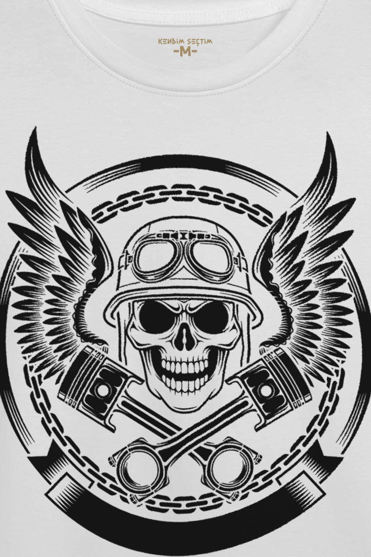 Skull Repair Tamirci Kuru kafa Baskılı Tişört Unisex T-shirt (1)