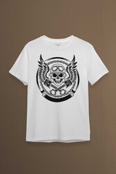 Skull Repair Tamirci Kuru kafa Baskılı Tişört Unisex T-shirt - 1