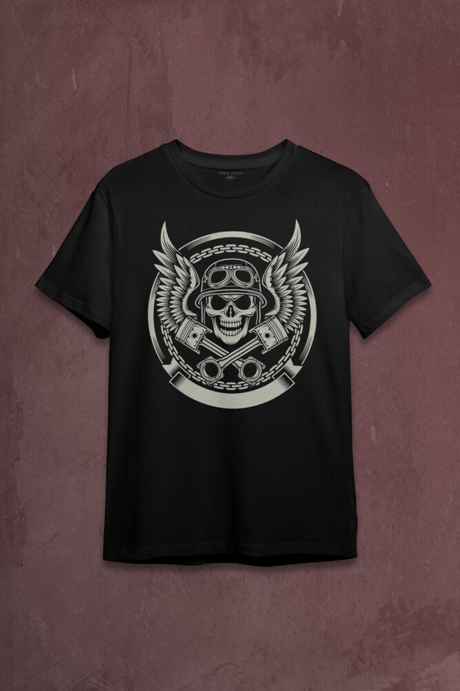 Skull Repair Tamirci Kuru kafa Baskılı Tişört Unisex T-shirt - 1