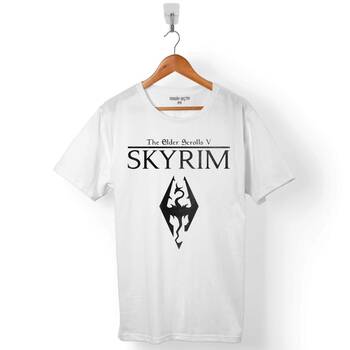 SKYRIM DRAGON LOGO THE ELDER SCROLLS V ERKEK TİŞÖRT - 1